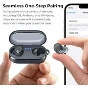TOZO T10 Earbuds Wireless Bluetooth Headphones, 55H, Stereo Bass, App Customize 32 EQ, Wireless Charge, IPX8 Waterproof, 100+ White Noise Tracks, Ergonomic Design, Blue