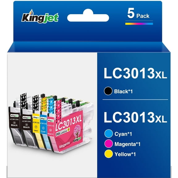 LC3013 Ink for Brother LC3013XL LC3013 Ink Cartridges (2 Black Cyan Magenta Yellow, 5 Pack)