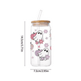 thumbnail image 5 of Halloween Glass Cup,Ghost Cup,16 oz Cute Halloween Coffee Can Cup,Glass Halloween Tumbler with Lid and Straw,Fall Iced Coffee Glass,Spooky Gifts for Women Girls,Halloween Gifts Decorations, 5 of 8
