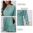 thumbnail image 4 of Vestido de manga larga hasta los tobillos, vestido con dobladillo con volantes, vestido largo con mangas largas y volantes, vestido de cintura alta, el mejor en su clase, 4 of 5