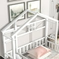 thumbnail image 5 of Euroco Wood Twin Size Platform Bed with House Shelf and Cushion Chair for Kids, White, 5 of 22
