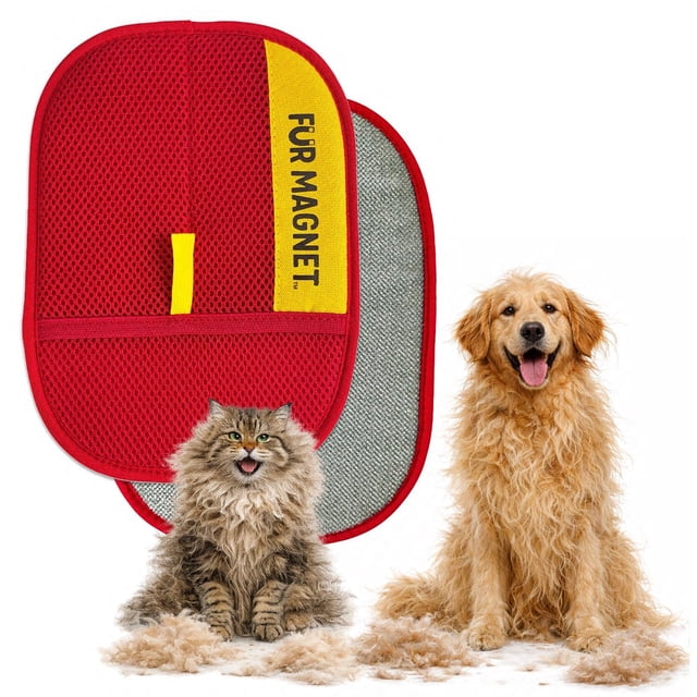 Guante quitapelos para mascotas Fur Magnet, reutilizable, paquete de 2
