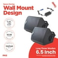 thumbnail image 3 of Pyle Audio Système de Haut-Parleurs Mural Étanche Bluetooth 6,5 Pouces pour Intérieur et Extérieur, 3 of 12