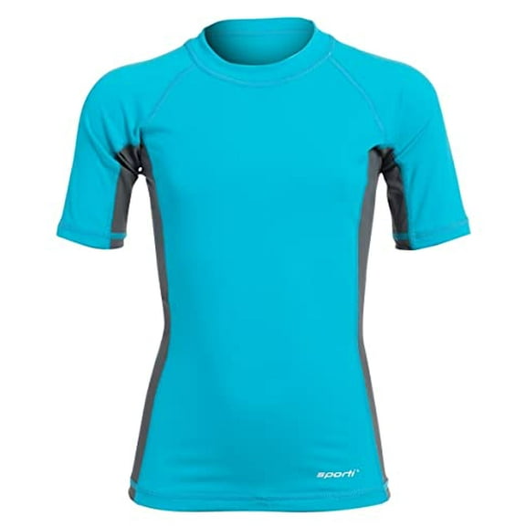 Sporti Youth Unisex S/S UPF 50 Sport Fit Rash Guard, Crew Neck, Short Sleeve (Juniors)