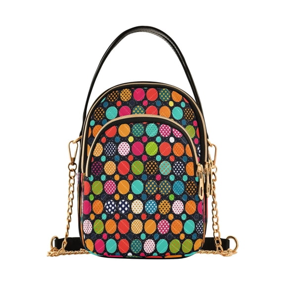 ALAZA Chain Crossbody Bags for Women Polka Dots Shoulder Handbag Phone Purse