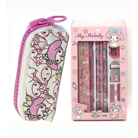 Pencil Cases Kawaii HelloKitty Cinnamoroll Melody Purin dog Pencils Bag Pen Case School Supplies With kit pencils