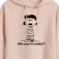 thumbnail image 3 of Peanuts - Who Says Im Crabby Lucy - Juniors Cropped Pullover Hoodie, 3 of 6