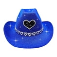 thumbnail image 3 of Woman Hats Blue Cowgirl Hats Women Sequin Cowgirl Hat Sparkly Cowboy Hat Cute Hats for Women Wedding Cowboy Hat, 3 of 3