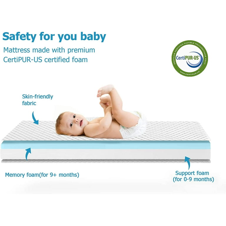 HBlife Waterproof Mini Crib Mattress Memory Foam Pack and Play