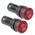 thumbnail image 2 of 2 x Buzzer Alarm, AC DC 12V Red LED Buzzer Alarm Signal Indicator Flash Light Panel Mount  III level, 2 of 7