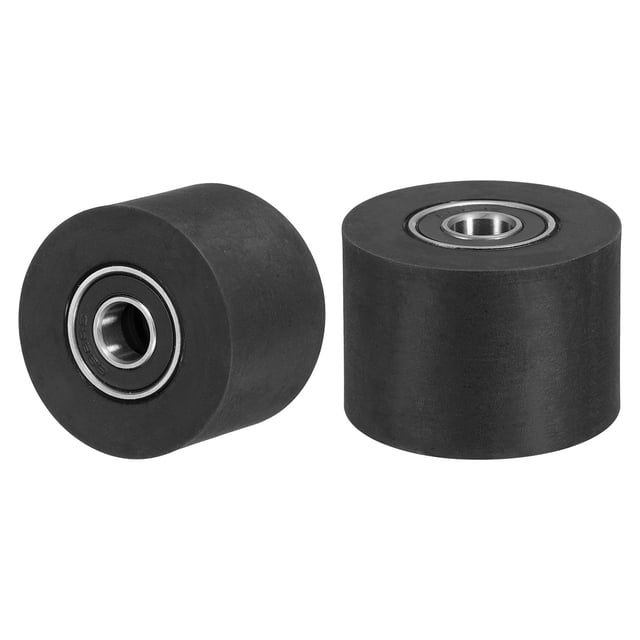 Uxcell 2 Paquete Rueda de Rodillo de Plástico con Cojinetes, ID 5/16" (8mm) x OD 1-3/8" (35mm) x Longitud 1" (25mm), Rueda de Guía para Correa Plana