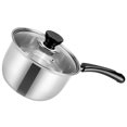 thumbnail image 2 of Stainless Steel Saucepan With Lid Single Handle Soup Pot Milk Heating Pot Random Lid Style, 2 of 8