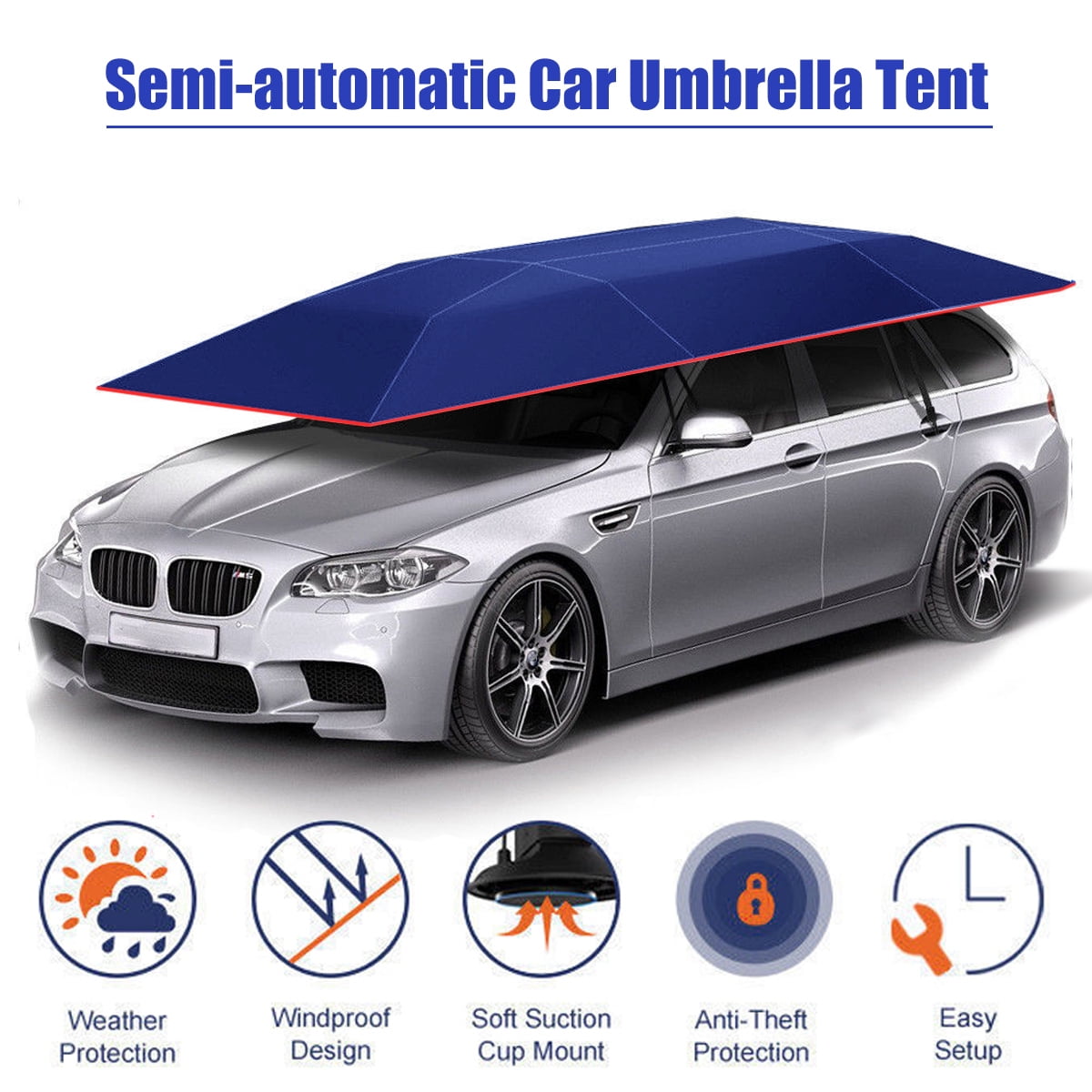 158x83inch Semiautomatic Car Tent Umbrella Movable 158x83inch Semiautomatic Car Tent Umbrella Movable