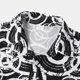 thumbnail image 4 of Camisas De Vestir Para Hombre Azul Camisa de solapa de manga corta con estampado suelto de moda de verano para hombre (Green, 3XL), 4 of 7