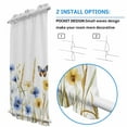 thumbnail image 3 of Butterflies Floral Door Curtains for Door Window, French Sidelight Front Back Door Curtains With Tieback, Country Plants Wildflower Leaves Kitchen Rod Pocket Drapes Panel, 25"x72", 3 of 6