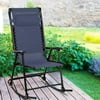 Zero Gravity Folding Rocking Chair Rocker Porch-Dark Blue