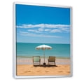 thumbnail image 2 of Designart "Chair in Beach Photography" Nautical & Beach Floater Framed Canvas Print, 2 of 7