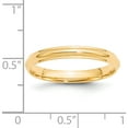 thumbnail image 3 of 14K Yellow Gold 14Ky 3mm Half Round With Edge Band Size 5.5 Made In United States hre030-5.5, 3 of 5