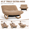 thumbnail image 3 of LEGAHOME Oversized Rocking Accent Chair Indoor, 41.3in Papasan Rocking Lounge Chair for Adults with Corduroy Cushion, Plush Reading Nook Chair for Living Room, Solid Wood Base, Khaki, 3 of 8
