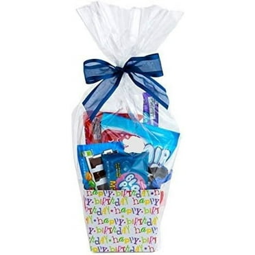 Purple Q Crafts Clear Cellophane Gift Bags Large Cellophane Bags for Gift Baskets, 16”