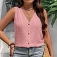 thumbnail image 2 of Tops de Color Sólido para las Mujeres Botón Cuello Redondo 3/4 Manga Blusa Casual, las Mujeres de Entrenamiento Tops Suave Transpirable, 2 of 9
