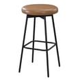thumbnail image 6 of LuXeo Doheny 29" Wood Swivel Barstool w/ Upholstered Seat in Tan, Set of 2, 6 of 10