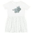 thumbnail image 3 of Inktastic Cute Smiling Baby Hippo Girls Toddler Dress, 3 of 5