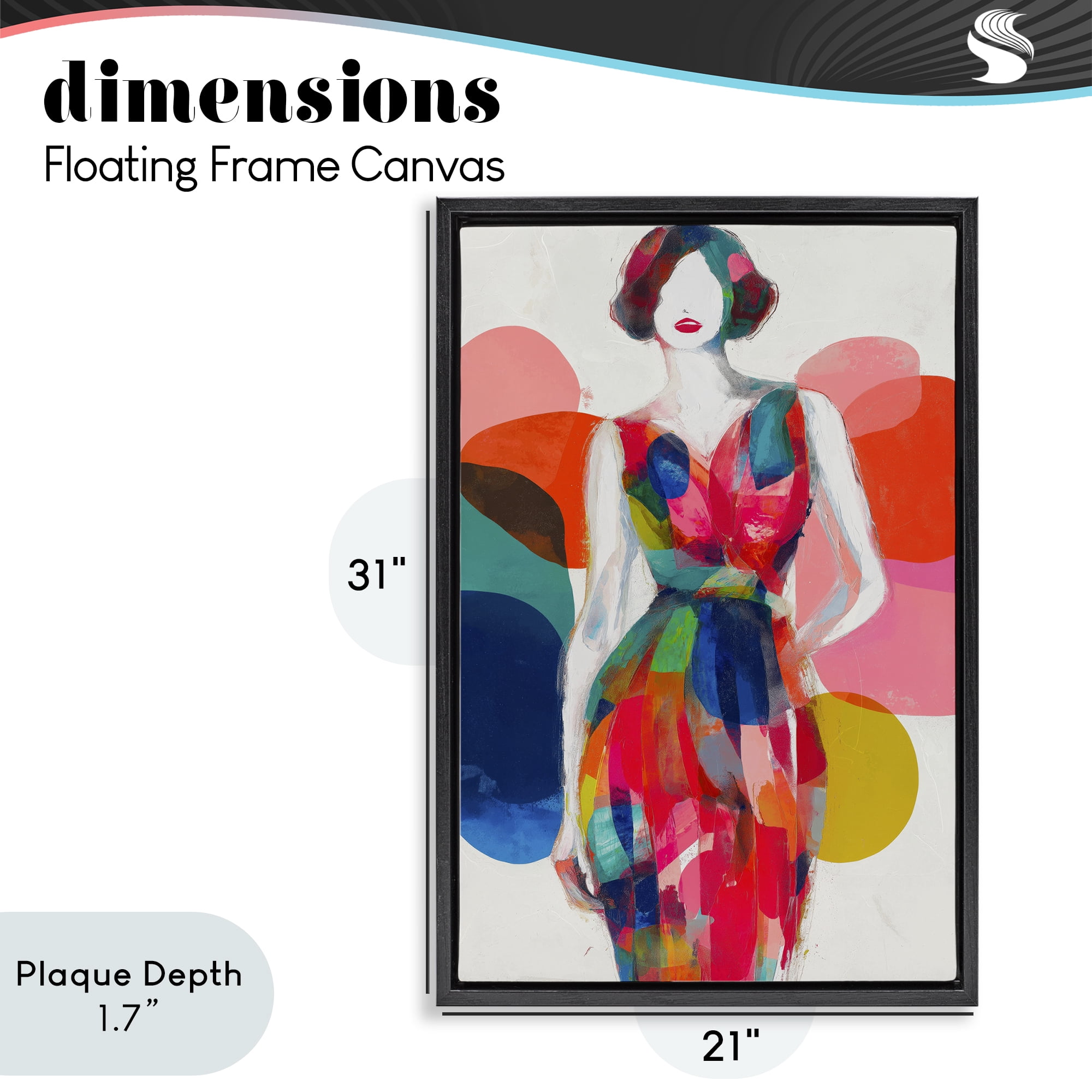 Stupell Industries Deco Fashion Woman Black Framed Floater Canvas Wall Art, design by Chromatic Storm Studio