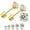 golden, variant on Rose Gold Prong Set CZ Stud Earrings Gem Centered Screw Back Surgical Steel•-silver-3mm