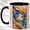 Black, variant on Stained Glass Cat Face Coffee Mug, Colorful Cat Mug, Ceramic 11 oz