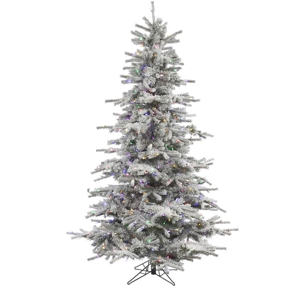 Vickerman 310832 - 14' x 90" Flocked Sierra 2,450 Multi-Color Italian LED Lights Christmas Tree (A861897LED)