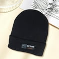 thumbnail image 4 of Winter Knitted Hat Striped Color Matching Thick Elastic Warm Soft Windproof Soft Anti-slip Cold Resistant Men Outdoor Skiing Cap Beanie, 4 of 10