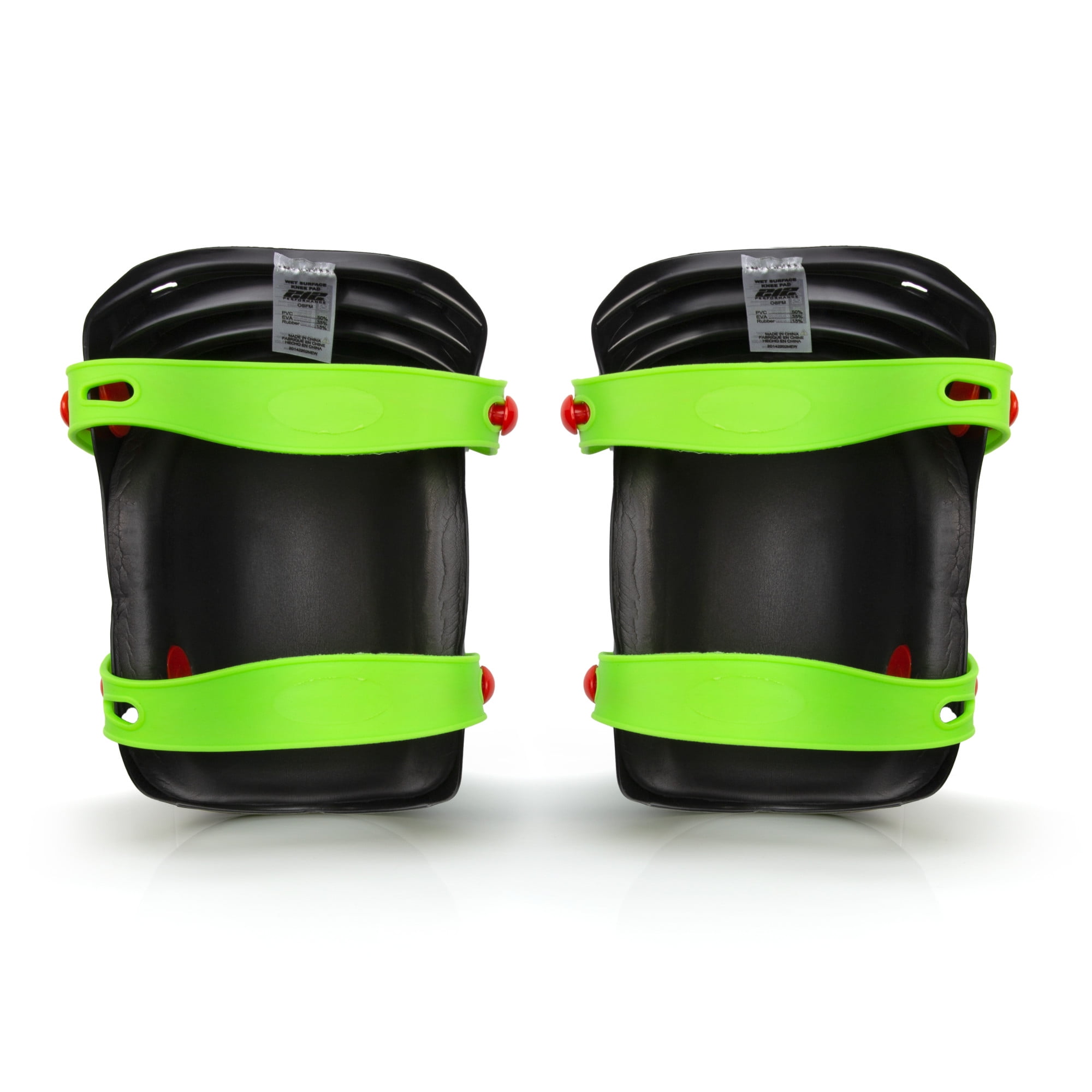 JS Products  212 Performance Wet Surface Flexible Shell Foam Core Knee Pads, Black & Green