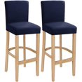 thumbnail image 1 of Bar Stool Covers Stretch Washable Removable Bar High Chair Cover Counter Stool Chair Slipcover Protector for Short Back Pub Chairs, Home, Kitchen, Dining Room, Cafe(Navy,Set of 2), 1 of 7