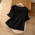 thumbnail image 5 of KyCheLot Short Sleeve T-Shirts for Women Plus Size Round Neck Solid Color T-Shirts Casual Summer Walking Tops, 5 of 8