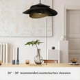 thumbnail image 6 of Hunter - Hiro 1-light Matte Black, Large Pendant Light, Dimmable, Modern Style, Cone Shaped, for Bedrooms, Dining, Living Rooms - 48155, 6 of 8