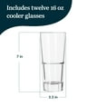 thumbnail image 3 of Libbey 15715 Endeavor DuraTuff Stackable Drinking Glasses, 16 oz, Clear Drinking Glasses Set of 12, Modern Cooler Glassware Set for Soda, Tea and Beverages, 3 of 5