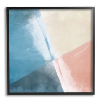 Stupell Industries Modern Angled Shapes Pale Pink Blue Design Painting Black Framed Art Print Wall Art, Design by Graffitee Studios