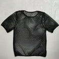 thumbnail image 3 of Mens T-Shirts Mesh Fishnet Hollowed Out Transparent Short Sleeve Top Breathable T Shirts Activewear, 3 of 3