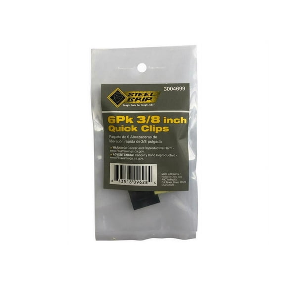 Steel Grip 3004699 0.375 in. Polypropylene Clip Kwik - Black