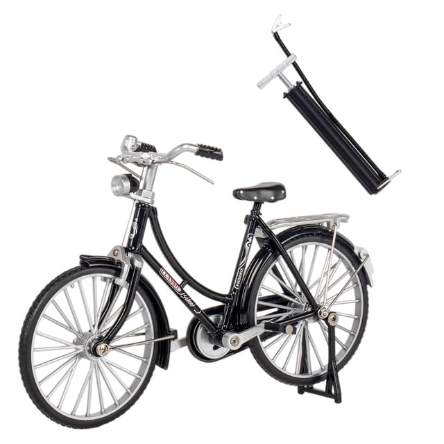 QualitChoice Alliage d'Aluminium Modèle pour Femmes Réglable 1:10 Cycle de Simulation Jouet de Collection pour Enfants Cadeau avec Mini Pompe Noir