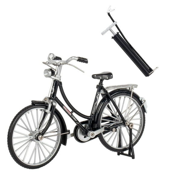 maskred Aluminium Alloy Ladies Mountain Bicycle Model Portable Washable Vintage 7-14 Age Adjustable 1:10 Simulation Toy Black