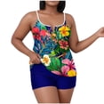 thumbnail image 2 of Mceream Women's Oversized Casual Solid Color Split Tank Top with Chest Cushion Swimsuit Set Blue XL, 2 of 6