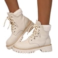 thumbnail image 5 of Women's Boots Lined Heel Short Boots for Fall and Winter Versatile Mid Calf Footwear, 5 of 9