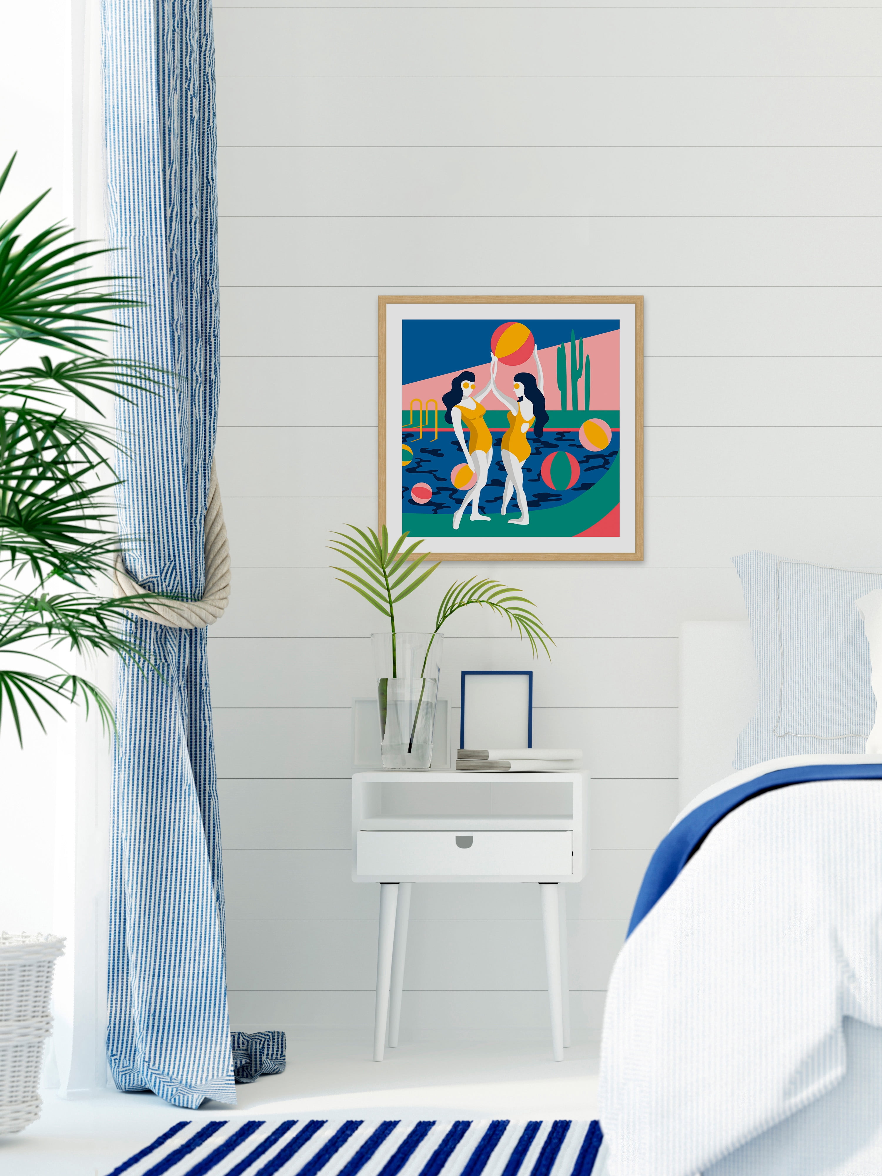 Girls Having Fun Ii Framed Painting Art Print, 24.00" x 1.50"