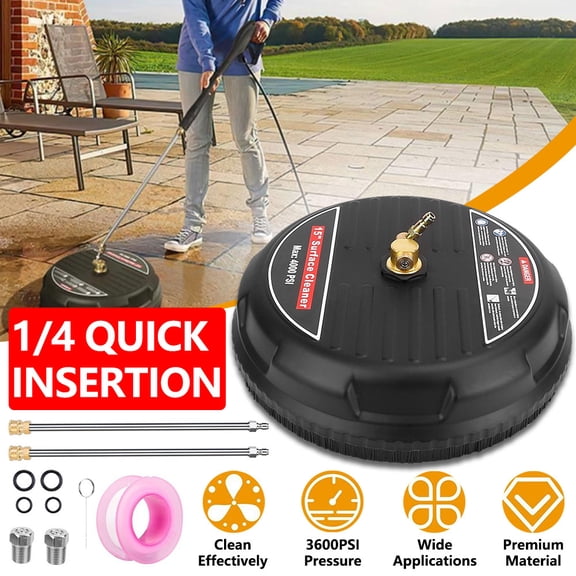 Flantor Universal 15" Surface Cleaner for Pressure Washers, with Pressure Washer Extension Wand 4000