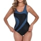 thumbnail image 4 of Trajes de baño de una pieza para mujer Traje de baño deportivo de surf con cuello redondo y tirantes a juego de colores para mujer Traje de baño para mujer, 4 of 7