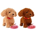 thumbnail image 2 of Sulaicai 2 Pack Robot Dogs Realistic, Wuffy Realistic Interactive Walking Plush Robot Dog Toy - Touch Sensing, Voice Mimic, Licking Motion, Leash Remote, Battery Powered (Brown+Coffee), 2 of 9