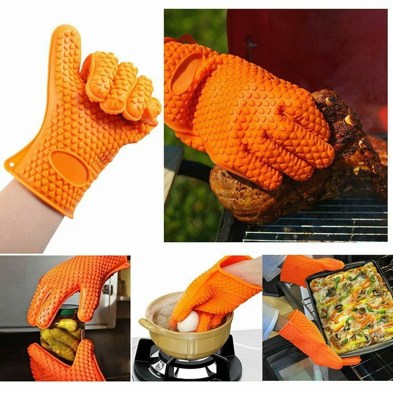 Cubilan Silicone Smoker Oven Gloves-Extreme HeatResistant BBQ Gloves