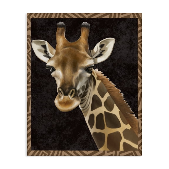 Stupell Industries Eclectic Giraffe with Geometric Border Canvas Art, 16 x 20, by Lucca Sheppard